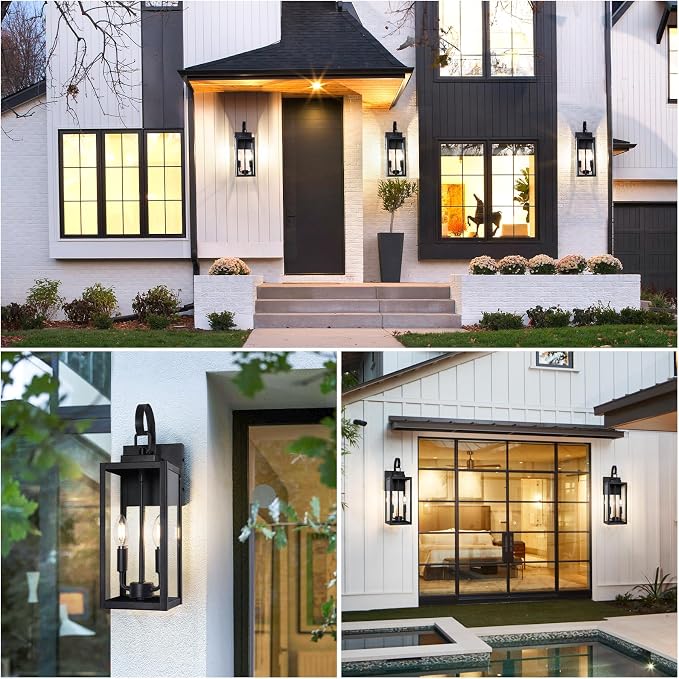 BesLowe 18" Outdoor Wall Light Fixture, 2-Light Large Exterior Lighting Fixture - Image 7