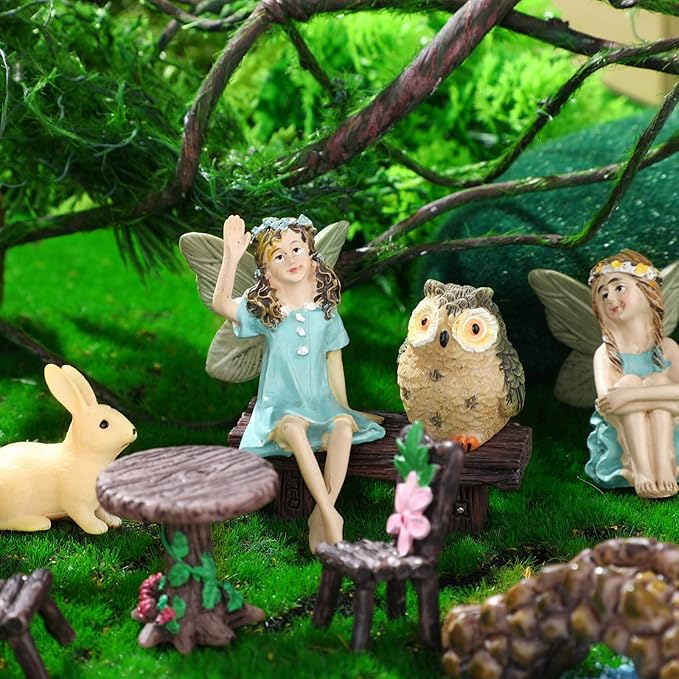 Roowest 19 Pcs Miniatures Garden Fairies Kit Garden Accessories Miniatures - Image 6