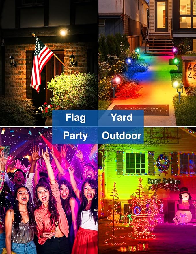 Spot Lights Outdoor, Smart RGBW LED Color Changing Landscape Lights - Image 2