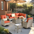 Outdoor Sectional Patio Furniture Set, 8 Pieces Wicker Conversation Sets L by CAODOCPatioFurniture