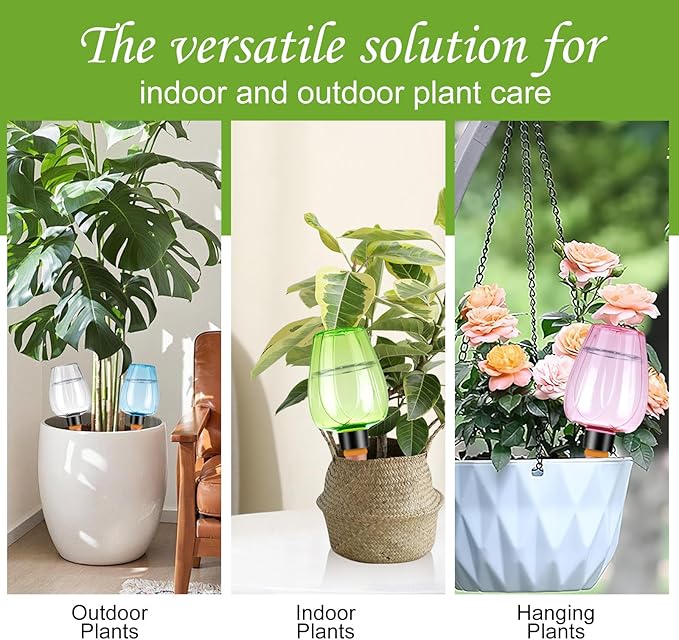 4 Pcs Plant Watering Globes Self Watering Planter Insert Plants Top Fill Water - Image 6