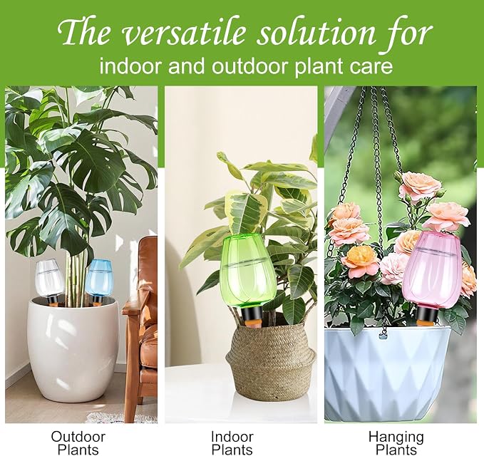 8 Pcs Plant Watering Globes Self Watering Planter Insert Plants Top Fill Water - Image 6