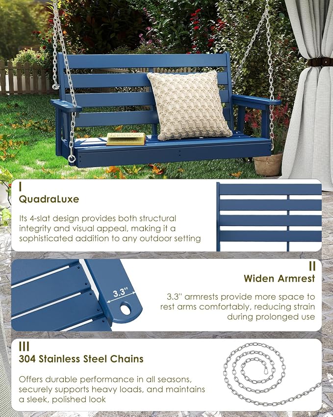 GREENVINES Porch Swing | 51’’ | HDPE Plastic | - Image 7