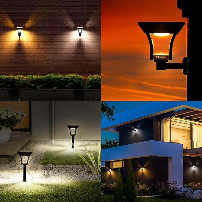 CINOTON 2-in-1 Solar Pathway Lights Outdoor - Image 2