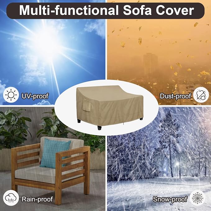 PureFit Outdoor Couch Cover Waterproof Patio Sofa Furniture Covers, 2-Seater - Image 6