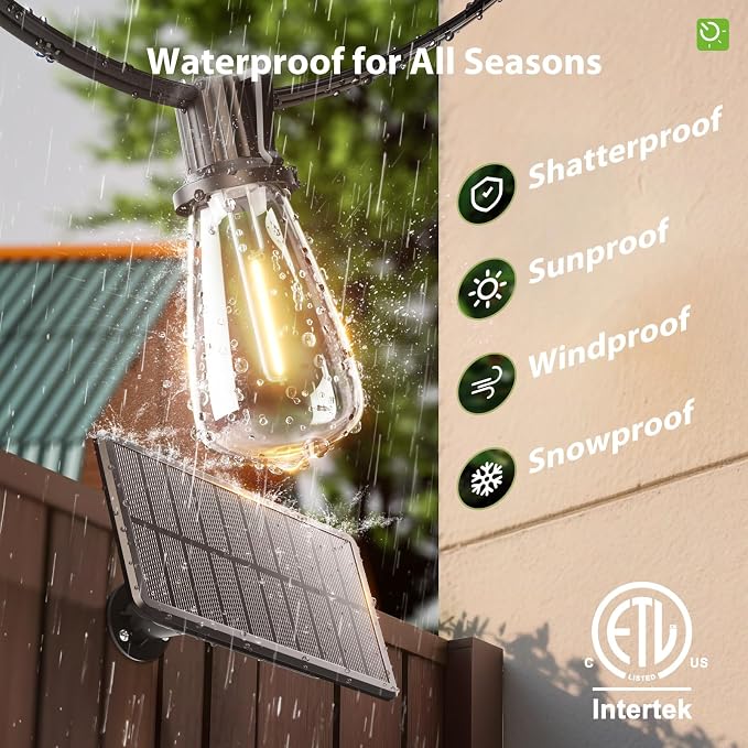 KYY 54FT Solar String Lights Outdoor Waterproof - Image 5