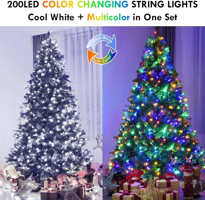 Cool White to Multicolor Color Changing 200 LED 66FT Connectable Christmas - Image 6