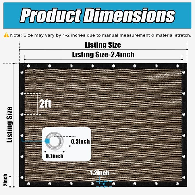 Amagenix 90% Shade Fabric Sun Shade Cloth - Image 8
