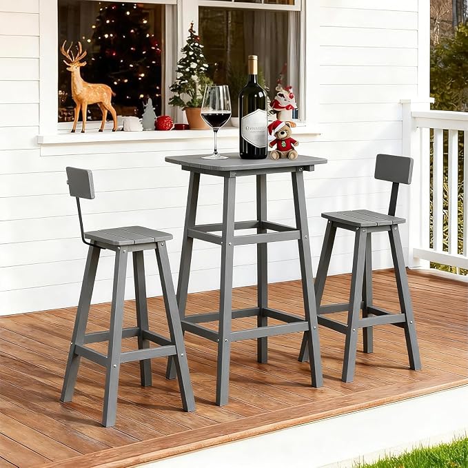 Outdoor Bar Table, HDPE Patio Bar Table, All Weather Height Patio Tables - Image 4
