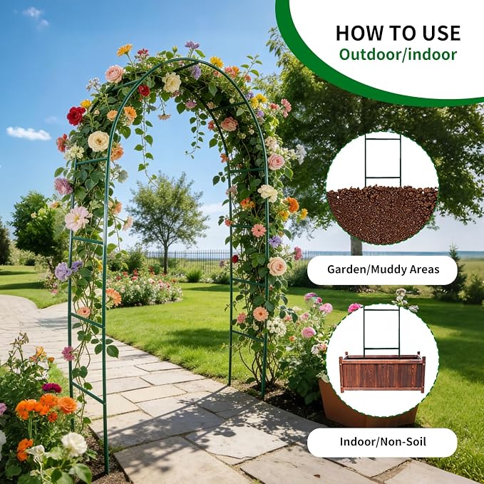 100% Metal Garden Arch Trellis for Climbing Plants Outdoor, Assemble Freely 2 - Image 5