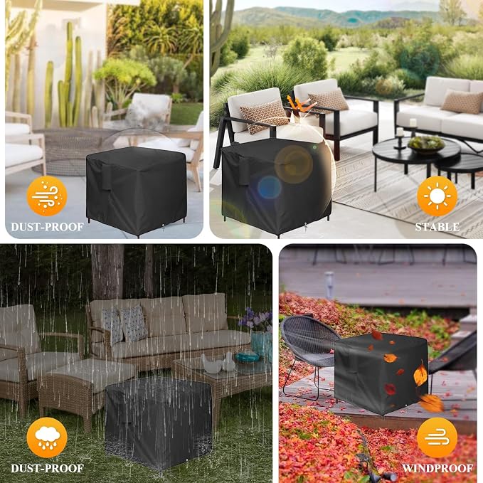 Outdoor Wicker End Side Tables Cover - Image 6