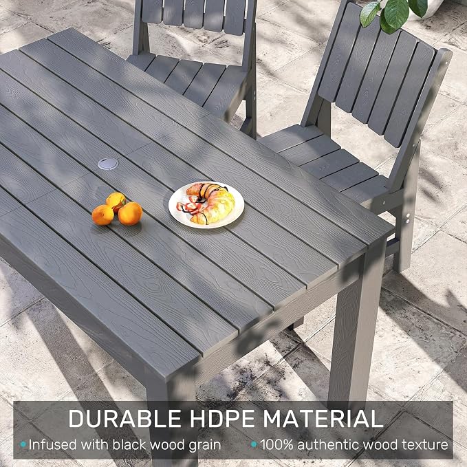 ZHUSI Patio Table and Chairs Set, HDPE Outdoor Dining Set - Image 4