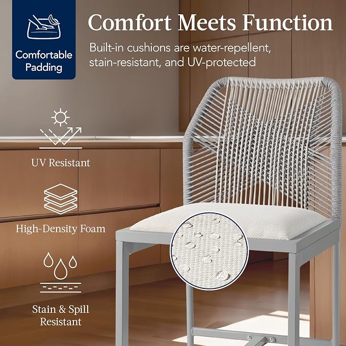 Best Choice Products Indoor Outdoor Counter Height Bar Stools Set of 2 - Image 4