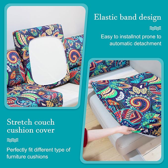 14 Pcs Stretch Patio Cushion Covers, Outdoor Couch Covers Replacement, Outdoor - Image 5