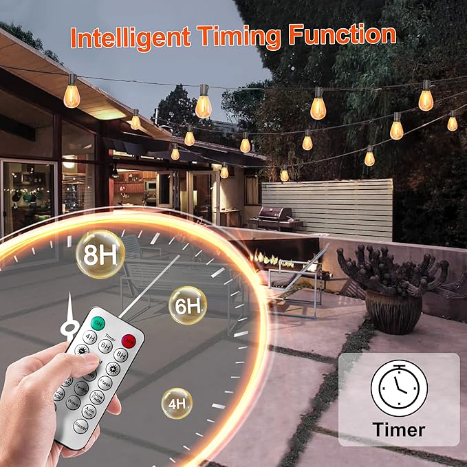 60FT Solar String Lights Outdoor Waterproof - Image 3