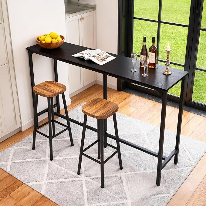 Karl home 54.7" Bar Table, Rectangular High Top Bar Counter Tables by Karlhome