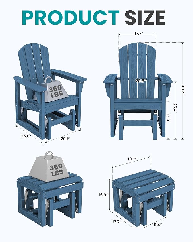 SERWALL Outdoor Glider Chair - Image 2
