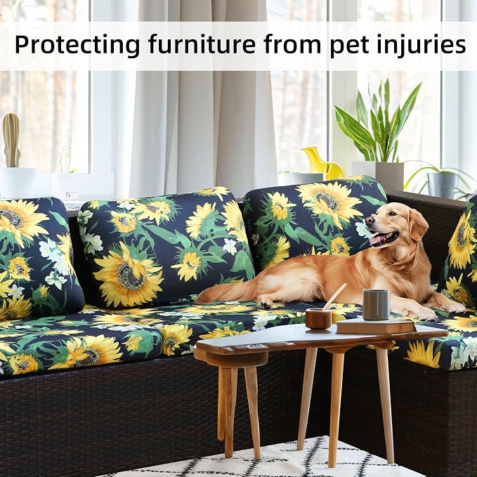 8Pcs Stretch Patio Cushion Covers, Outdoor Couch Covers Replacement, Outdoor - Image 6