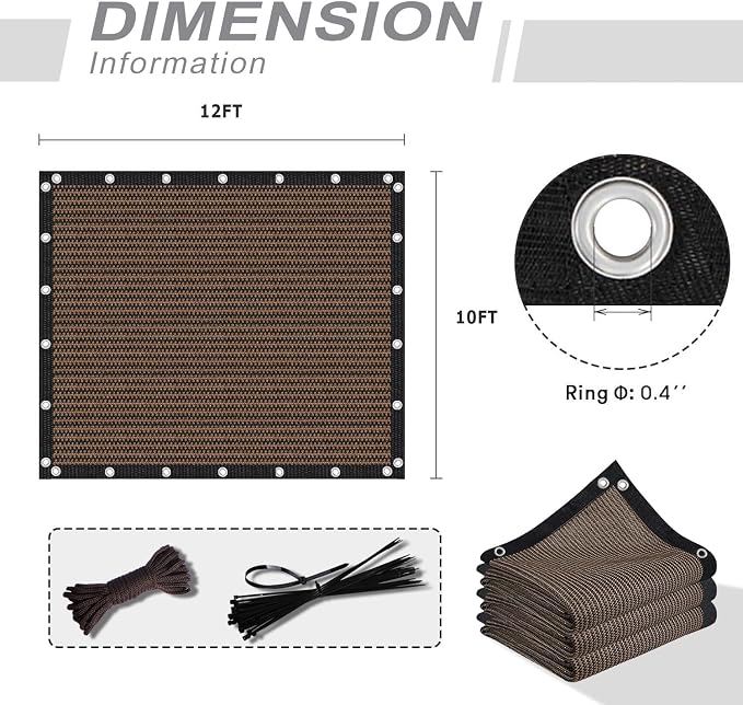 VICLLAX 90% Shade Fabric Sun Shade Cloth Privacy Screen - Image 7
