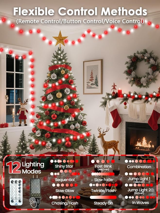 2026 New Connectable 43FT Smart Voice Controlled String Lights Indoor Outdoor | - Image 5