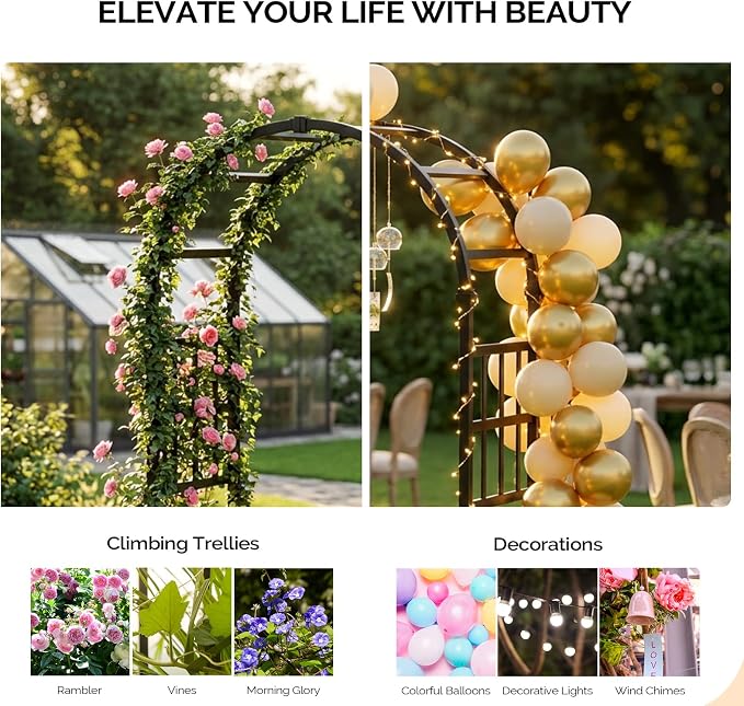 Outvita PVC Garden Arbor, Arch Trellis - Image 5