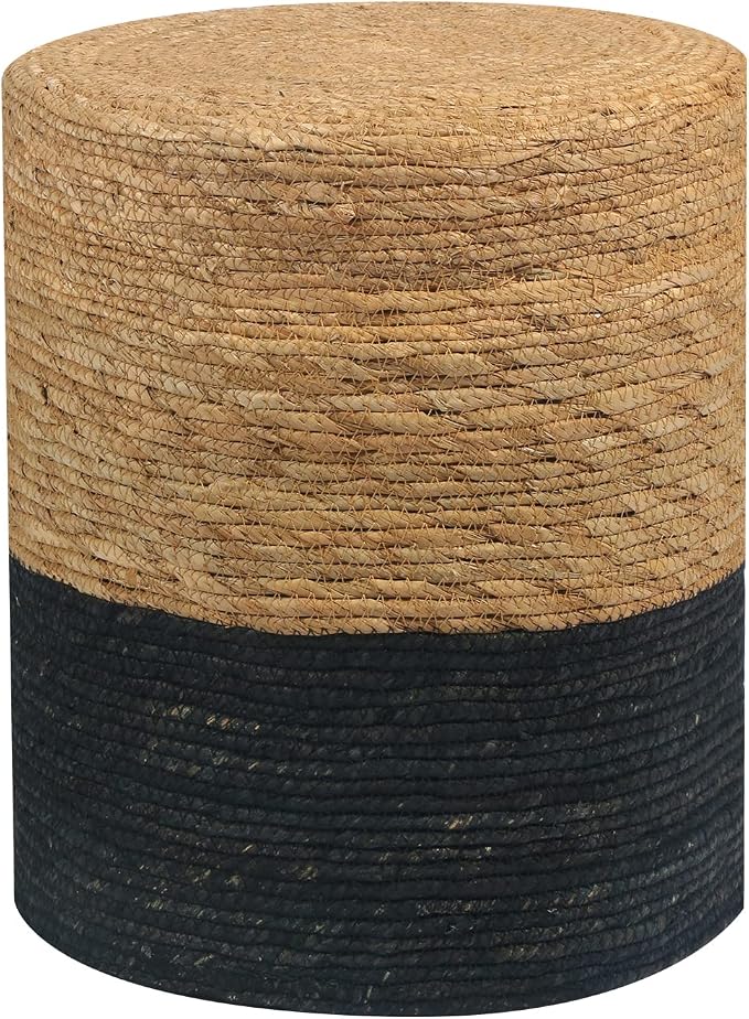 Wimarsbon Natural Seagrass Foot Stool, Hand Weaving Round Ottoman, by Wimarsbon