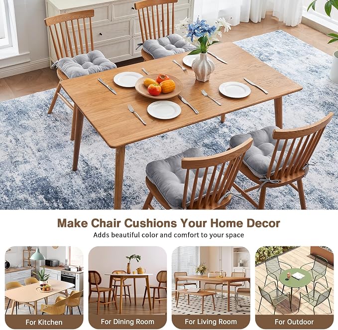 BETU Chair Cushions for Dining Chairs Set of 4, 3.5" Thick Kitchen Table Chair - Image 5