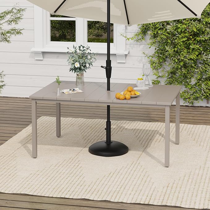 VICLLAX Outdoor Table for 6, Metal Patio Dining Table - Image 5