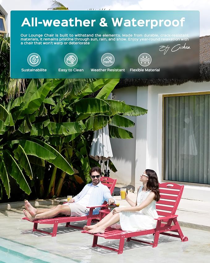 Ciokea Lounge Chair Outdoor, Oversized Chaise Lounge Chair - Image 8