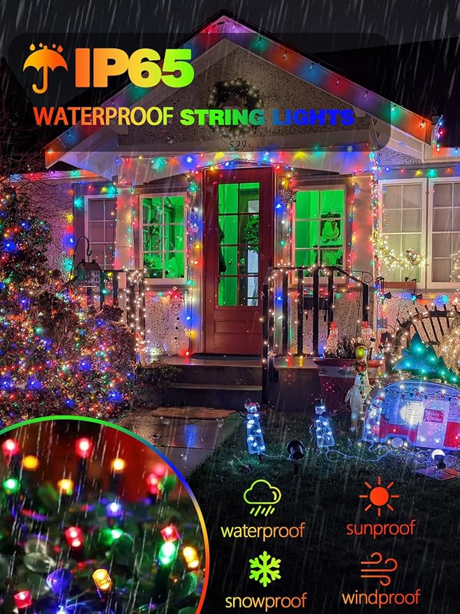 4 Pack 180FT Solar Christmas Lights Outdoor Waterproof, Super Bright 320 LED - Image 2