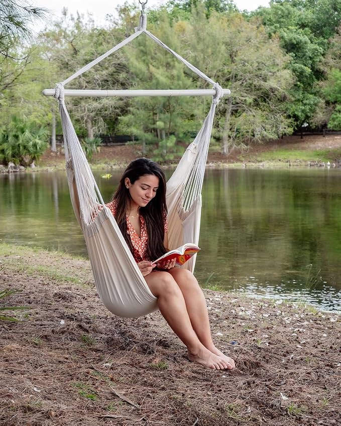 ADVOKAIR Hammock Chair Swing, Heavy-Duty Hanging Rope Swing Seat Supports 500 - Image 2