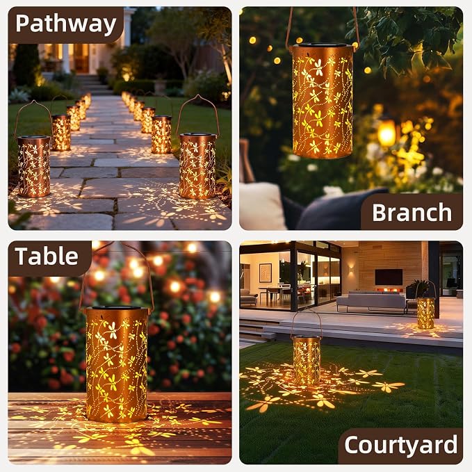 Birthday Gifts for Women Mom Grandma Ladies Solar Lanterns Outdoor Hanging - Image 7