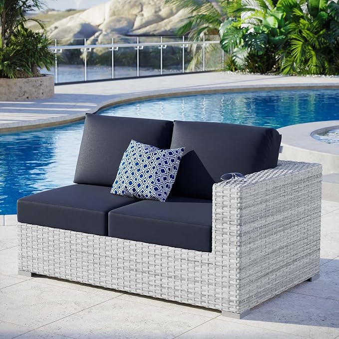 Modway EEI-4302-LGR-NAV Right-Arm Loveseat, Light Gray Navy by Modway