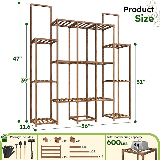 EnHomee Plant Stand Indoor for Multiple Plants Stand Outdoor - Image 8