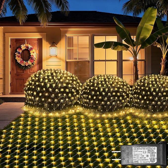 Lovelite 120 LED Christmas Net Lights, 5ft x 5ft Mesh Lights Outdoor 8 Modes by Lovelite