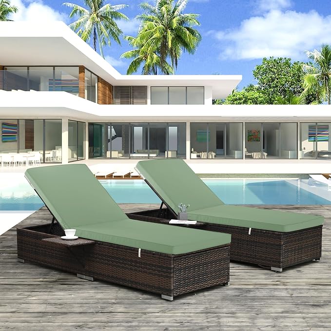 Chaise Lounge Cushion Outdoor, Waterproof and Stain-Resistant Lounge Deck - Image 9