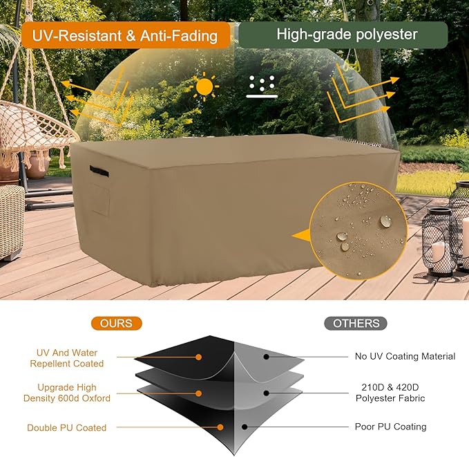 Tempera Retangle Patio Furniture Cover, Outdoor Table Covers Waterproof - Image 4