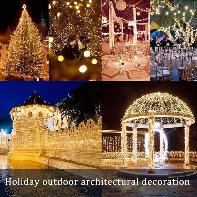 4 Pack Solar Powered Copper Wire String Lights Outdoor, Total 400LED Waterproof - Image 5