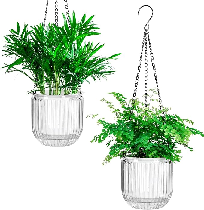 Josteve 5.2 Inch 2 Pcs Self Watering Hanging Planter Indoor Plant Pots Drainage by Josteve