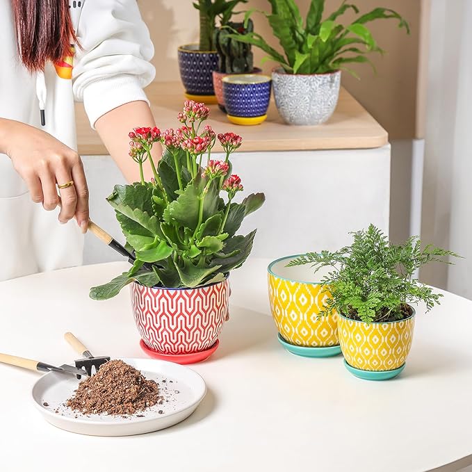 Selamica Ceramic Plant Pots, 4.6 Inch Flower Pots - Image 5