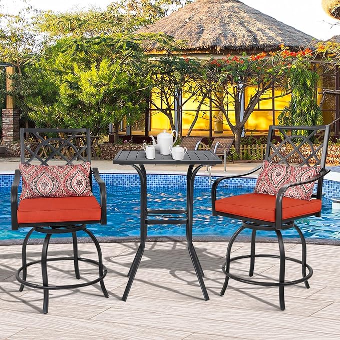 Patio Bar Table, Outdoor Bar Height Bistro Table - Image 8