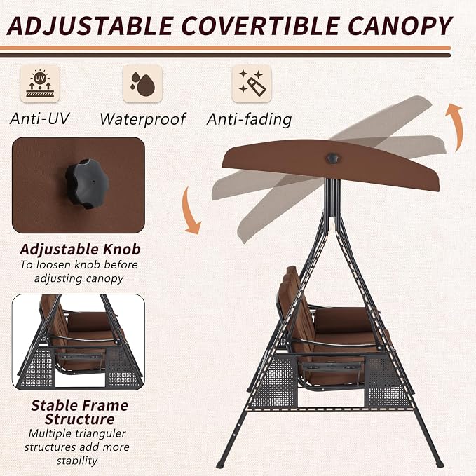 AECOJOY Outdoor Porch Swing - Image 4