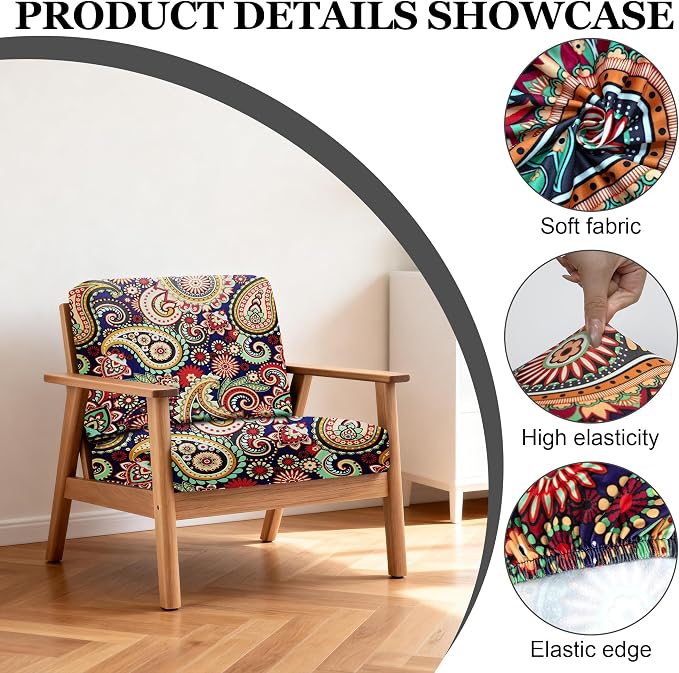 4Pcs Patio Stretch Cushion Covers, Outdoor Sofa Replacement Cover Slipcovers - Image 3
