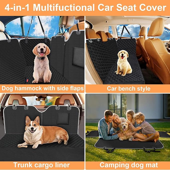Mancro Dog Car Seat Cover, 2025 Upgraded 600D Heavy Duty Waterproof & - Image 4