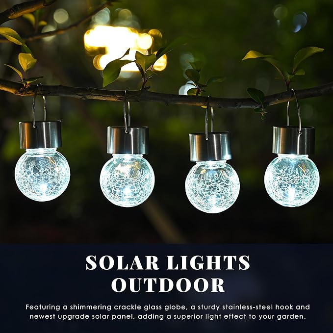 Solpex 12 Pack Hanging Solar Lights Outdoor, Solar Outdoor Lights Decorative - Image 2