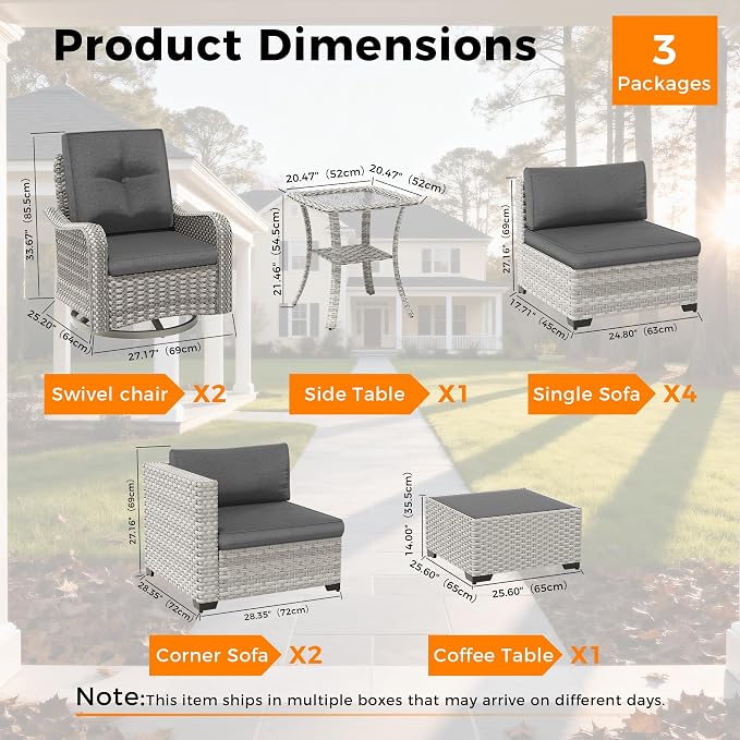 8-Seat Modern Patio Furniture Set - Image 3