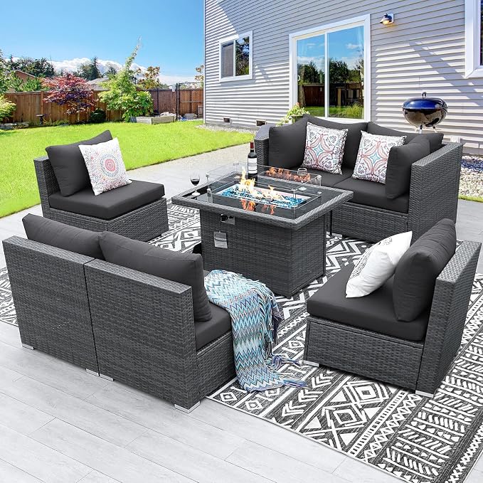 BULEXYARD 7 Piece High Back Outdoor Furniture Set - Image 2