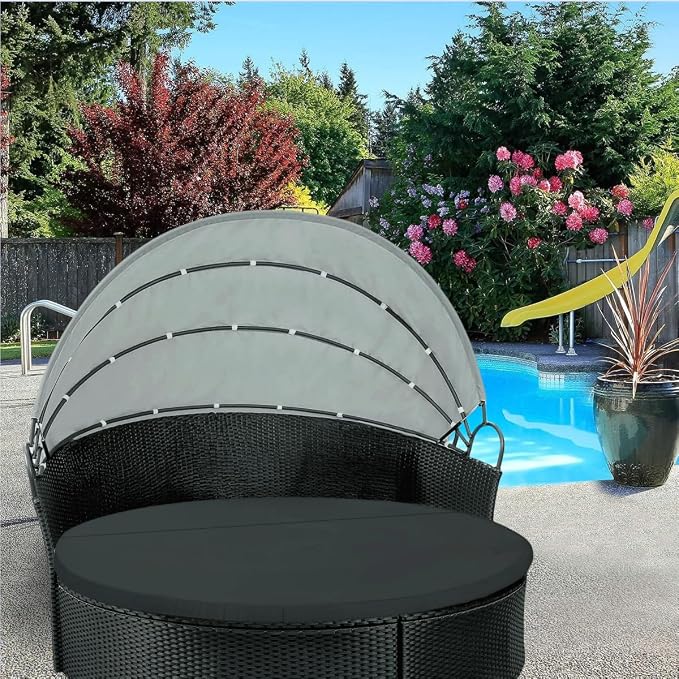 Outdoor Sunproof Waterproof Round Daybed Cover, Replacement Patio Furniture - Image 5