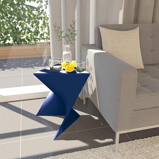 LeisureMod 15.75" Navy Blue Stackable Side Table - Image 2