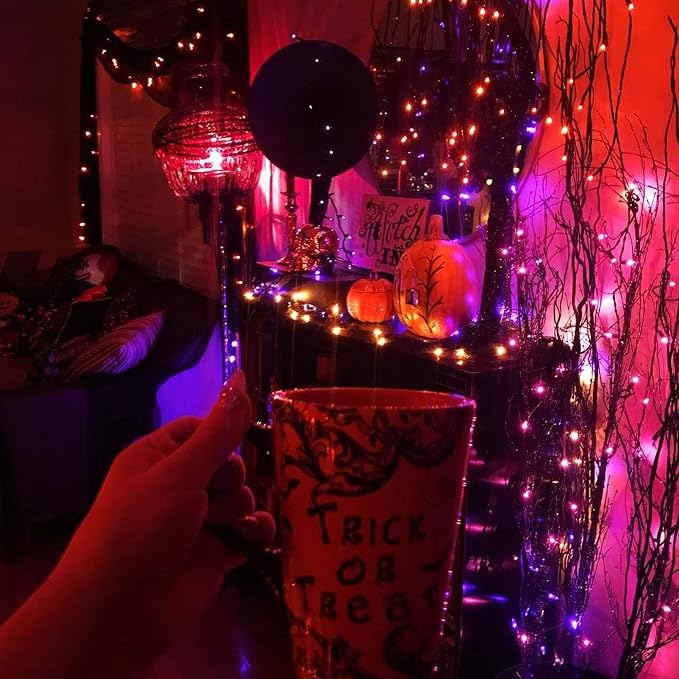 Purple and Orange Solar Halloween Lights Outdoor, Total 80 FT 240 LED Solar - Image 4